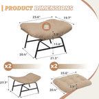NICESOUL Indoor Outdoor Ottoman Set of 2, Large Wide Double Patio Footstool - Image 2