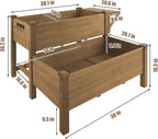 2-Tier Raised Garden Bed with Legs Outdoor Elevated Garden Box, Storage Shelf - Image 3