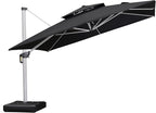 PURPLE LEAF 12 Feet Double Top Deluxe Square Patio Umbrella Offset Hanging by PURPLELEAF