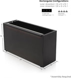 GSK 30" L Black LED Metal Planter Rectangle Flower Box Light Strips ×2 - Image 6