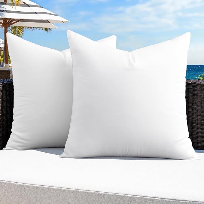 MIULEE Pack of 2 20x20 Outdoor Pillow Inserts, Outdoor Throw Pillows by MIULEE
