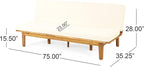 Christopher Knight Home Jill Daybed, Teak + Beige - Image 2