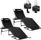 FUNDANGO Chaise Lounge Chair Outdoor, 5-Position Folding Tanning Chair by FUNDANGO