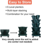 DUNCHATY Stackable Polypropylene Planters, Pine Green, Indoor/Outdoor - Image 6