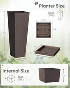 Greesum Set of 2 Tall Plastic Planters - Image 7