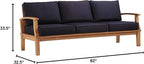 Modway EEI-4176-NAT-NAV Marina Patio Teak Sofa, Natural Navy - Image 2