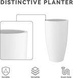 Kante 23.6" H Pure White Concrete Tall Planters, Large Outdoor Indoor - Image 4