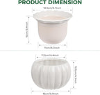 BUYMAX African Violet Pots, 6 inch Pumpkin-Style Ceramic Easy Self Watering - Image 5
