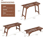 Ufine Freestanding 3 Tier Ladder Shelf Wood Plant Stand Indoor Outdoor Plant - Image 5