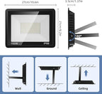 100W Flood Lights Outdoor, 12000LM Bright LED Work Light, IP66 Waterproof - Image 7