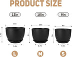 Plant Pots 12/10/9 inch Set of 3, Flower Pots - Image 2