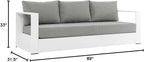 Modway Tahoe Aluminum Outdoor Patio Sofa in White Gray - Image 3