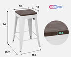 FDW Metal Bar Stools Counter Height Barstool Stackable Barstools Indoor Outdoor - Image 3