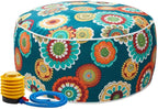Magpie Fabrics Indoor/Outdoor Inflatable Stool Ottoman Pouf, Water Repellent by Magpie+Fabrics