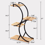Bamboo 4-Tier Plant Stand Rack Multiple Flower Pot Holder Shelf Indoor Outdoor - Image 6