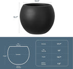 Large Round Planter with Drainage Hole, 13.7''H × 17.7''D Sphere Planter Indoor - Image 4