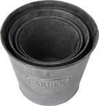 Briful 4 Size Galvanized Buckets Farmhouse Metal Bucket Dark Gray Galvanized - Image 6