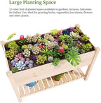 BIRASIL Outdoor Wood Raised Garden Bed, Elevated Reinforced Large Planter Box - Image 6