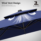 9x12FT Navy Blue Cantilever Outdoor Patio Umbrella - Image 8