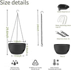2 Pack Hanging Planters for Indoor Outdoor Plants, 12 Inch Self Watering - Image 3