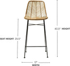 First of a Kind 40.5" Rattan Bar Stool - Image 3