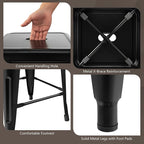 COSTWAY Bar Stools Set of 4, 30” Bar Height Metal Stools - Image 9