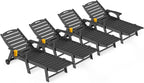 Outdoor Lounge Chair Set of 4, All Weather Patio Chaise Lounge Chair by CIOKEA