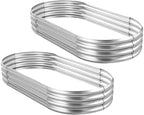 Land Guard 2Pcs Galvanized Raised Garden Bed Kit, 10×4×1ft Galvanized Planter by LandGuard
