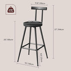 Bar Stools, Metal Frame, Adjustable Feet, Easy Assembly, - Image 3