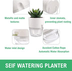 6/4/3Inch Self Watering Planter Pots 3 Pack Plant Pot - Image 4