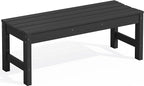 SERWALL 47 Inches Outdoor Bench, All Weather HDPE Backless Bench by SERWALL
