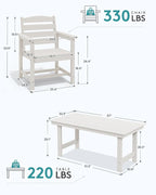 SERWALL Outdoor Dining Set for 6, HDPE Dining Furniture Set - Image 5