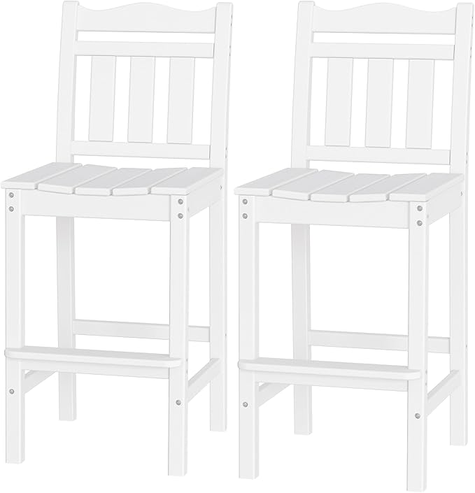 nalone Outdoor Bar Stools Set of 2, HDPE Tall Adirondack Chairs Bar Chairs by NALONE