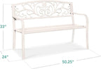 Best Choice Products Outdoor Bench Steel Garden Patio Porch Furniture - Image 2