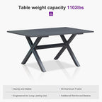 PURPLE LEAF Outdoor Dining Set for 4 All-Weather 5 Pieces Patio Aluminium - Image 7