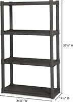 Sterilite 4 Shelf Unit, Heavy-Duty Shelving Storage and Utility Rack - Image 3