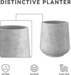 Kante 11.6" Dia Round Concrete Planter, Outdoor Indoor Large Plant Pots - Image 6