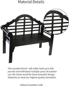 Plow & Hearth Weatherproof Lutyens Eucalyptus Wood Garden Bench | Foldable - Image 8