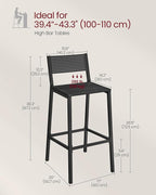 VASAGLE Bar Stool Set of 2, Bar Chairs - Image 3