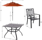 PHI VILLA Patio Dining Set 5 pcs - Image 9