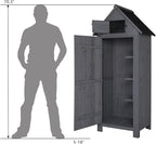 Outvita 70in Outdoor Storage Shed, Waterproof Wooden Garden Storage Cabinet - Image 5