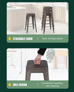FDW Metal Bar Stools Set of 4 Counter Height Bar Stools 24 Inches Industrial - Image 8