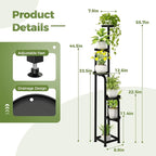 Bamworld Tall Plant Stand Indoor Outdoor, Corner Metal Flower Pot Stands - Image 6
