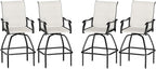 LEVELEVE Patio Bar Set 4pcs Swivel Bar Stools Outdoor Bistro Textilene by LEVELEVE