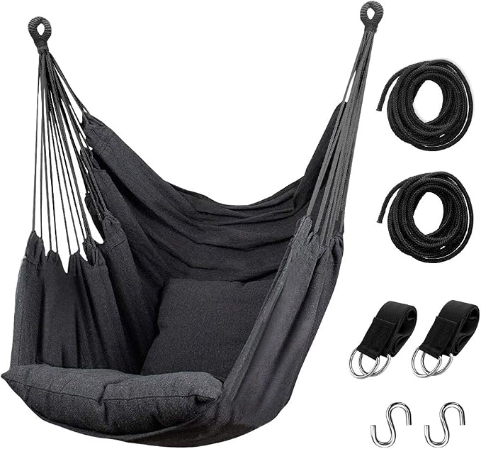 Hommtina Hammock Chair Hanging Rope Swing, Max 300 Lbs Hanging Chair by Hommtina
