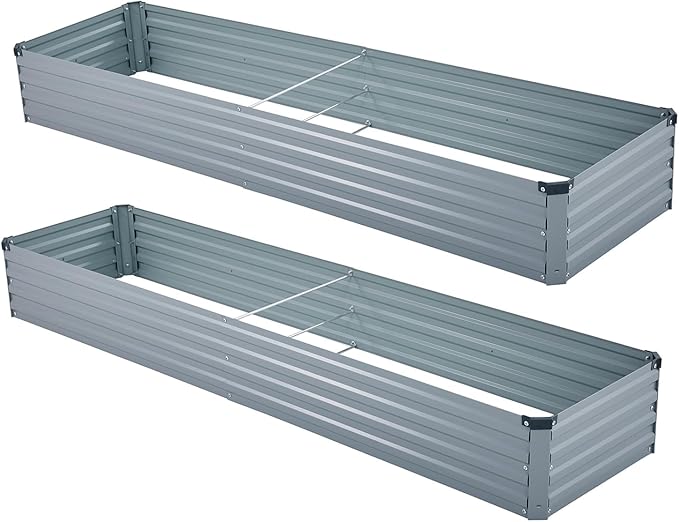 2 Pack 8x2x1FT Galvanized Raised Garden Bed Kit, Outdoor Metal Planter Box - Image 6