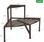 Corner Plant Stand Outdoor Metal, 2 Tier Heavy Duty Ladder Plant Shelf Indoor - Image 5