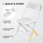 VINGLI 10 Pack White Plastic Folding Chair, Indoor Outdoor Portable Stackable - Image 4