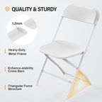 VINGLI 4 Pack White Plastic Folding Chair, Indoor Outdoor Portable Stackable - Image 4