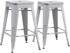 AC Pacific 24” Metal Backless Barstool Set of 2 – Country Rustic Style by ACPacific